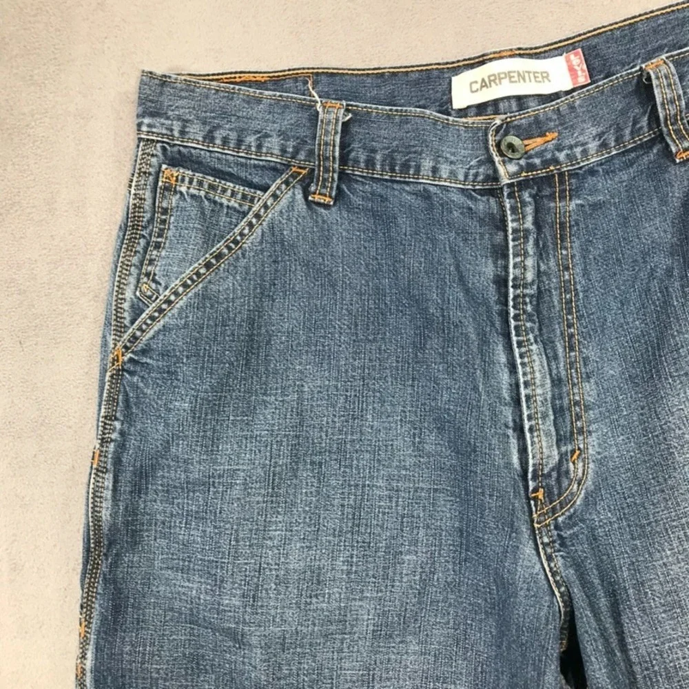 Levi's Carpenter Jean Shorts Men's 36 Blue Denim Y2K Baggy Loose Vintage Jorts